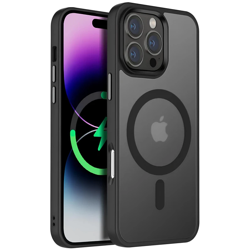 Чохол Colorful Metal Buttons MagSafe для Apple iPhone 16 Pro – Black. Фото 2 з 2
