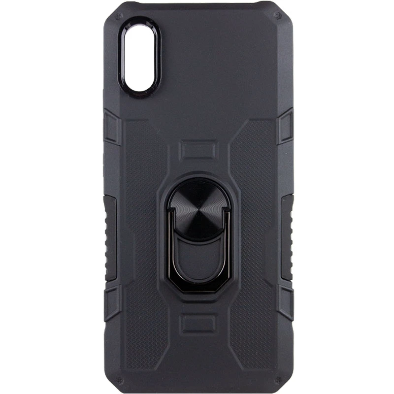 Протиударний чохол Military з підставкою-кільцем на Xiaomi Redmi 9A – Чорний. Фото 2 з 8