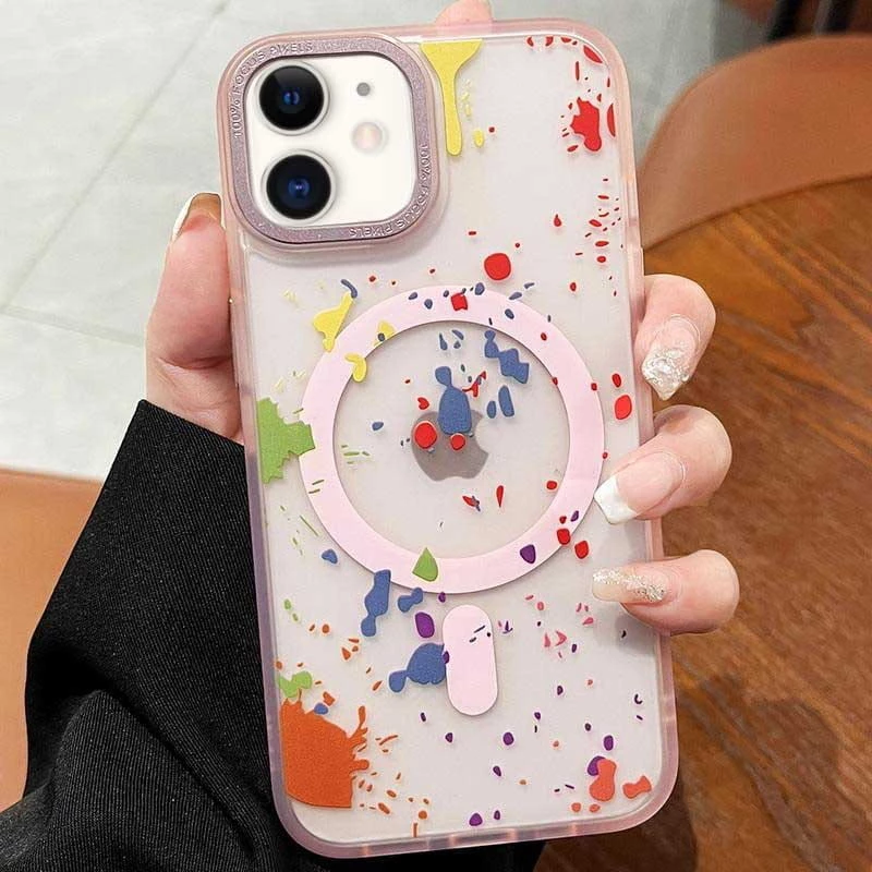 Чохол абстракція малювання з MagSafe на Apple iPhone 11 (6.1") – Baby Pink. Фото 2 з 3