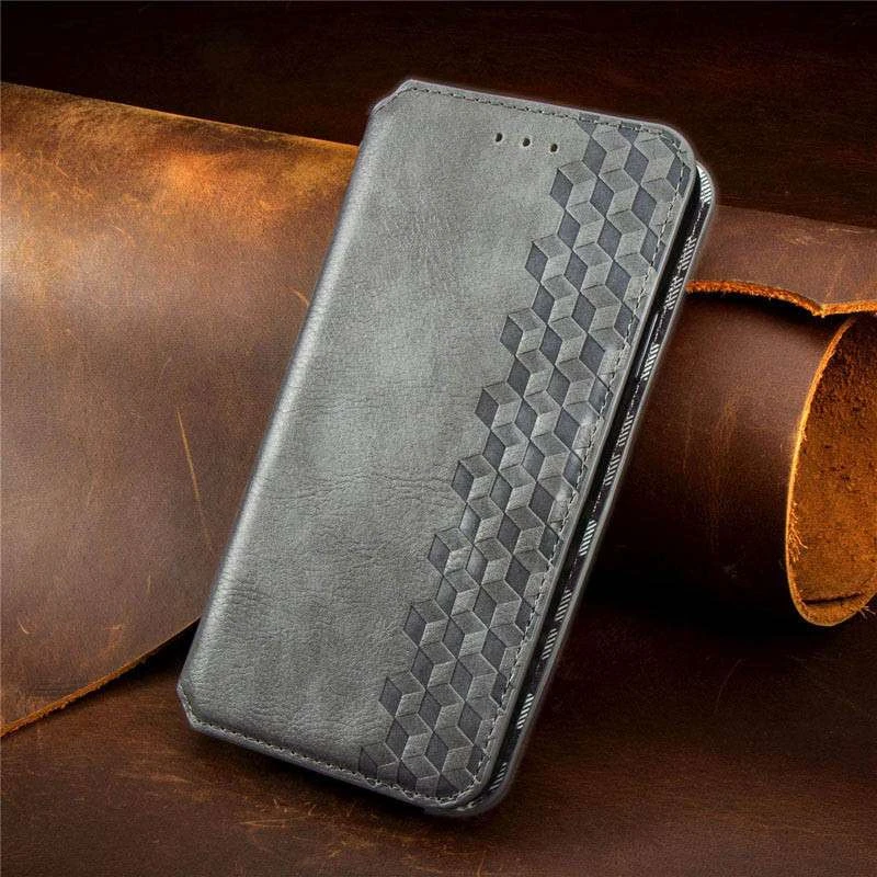 Чехол книжка GETMAN Cubic для Xiaomi Redmi 10C – Серый. Фото 4 из 4