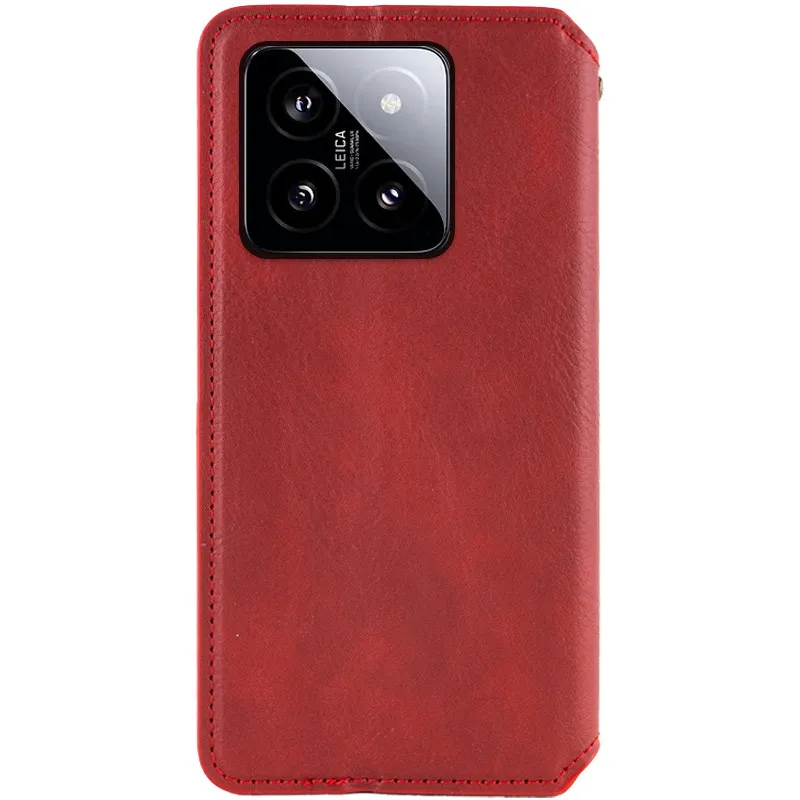 Чехол книжка GETMAN Cubic для Xiaomi 14 – Красный. Фото 2 из 8