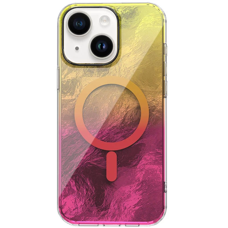 Силіконовий чохол Shiny Mountain (MagFit) для Apple iPhone 15 (6.1") – Yellow / Pink. Фото 1 з 2