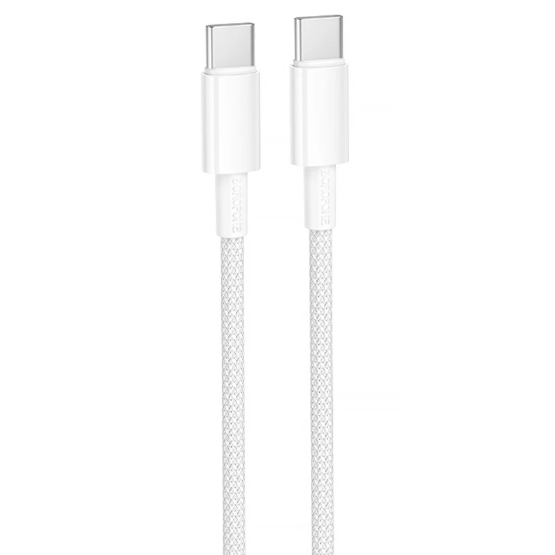 Дата кабель Borofone BX117 Source Type-C to Type-C 60W (1m) – White. Фото 1 из 3