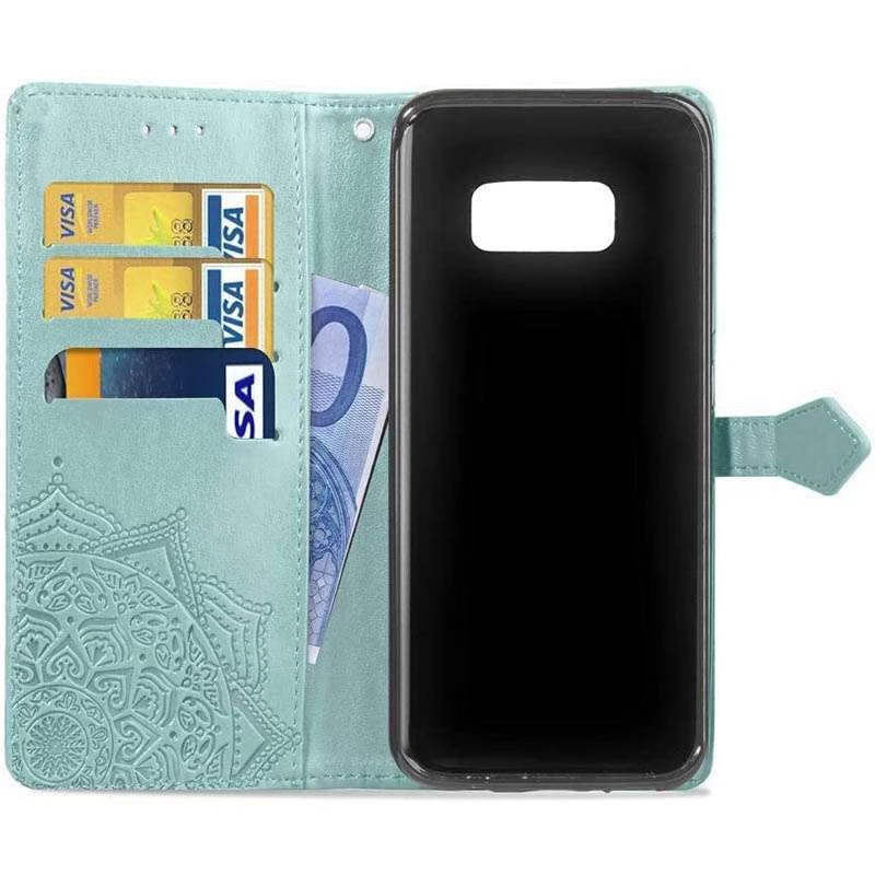 Шкіряний чохол-книжка Art Case з візитницею для Samsung G950 Galaxy S8 – Бірюзовий. Фото 4 з 7