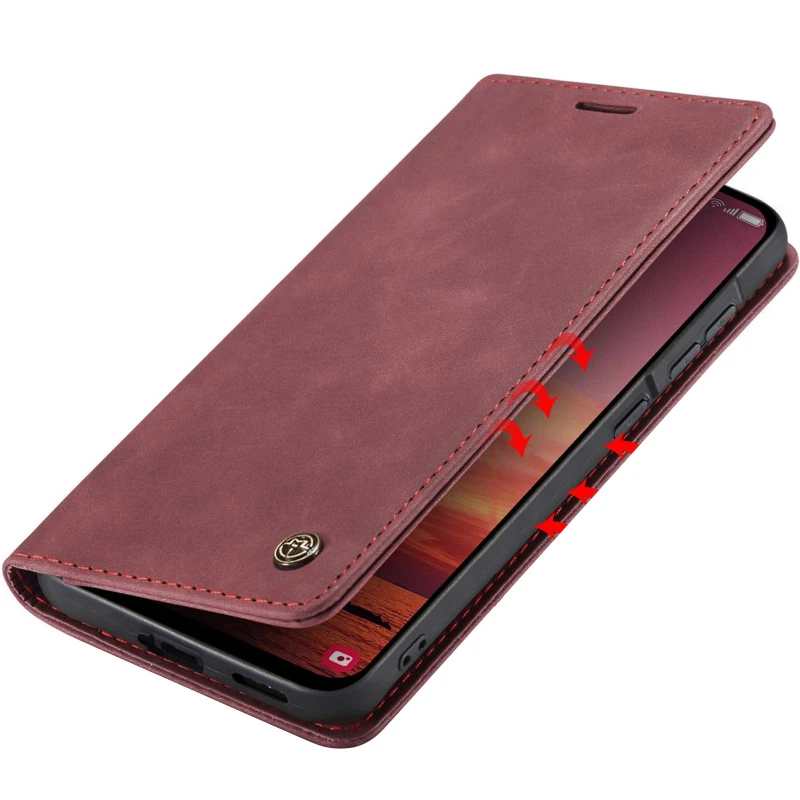 Кожаный чехол-книжка CaseMe Velvet Nubuck для Samsung Galaxy A37 5G – Red. Фото 4 из 4