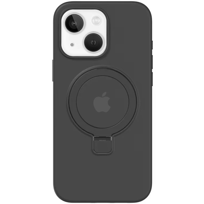 Силіконовий чохол Full Protective з кільцем-тримачем для Apple iPhone 13 (6.1") – Black. Фото 1 из 1