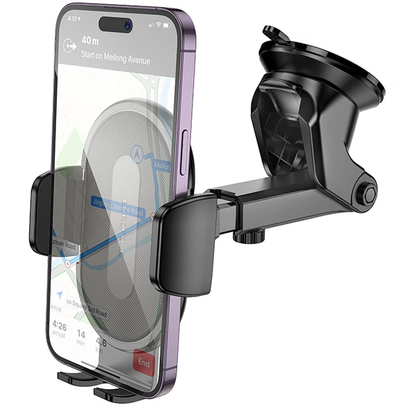 Автотримач Borofone BH134 Rio push-type (center console) – Black. Фото 3 з 5