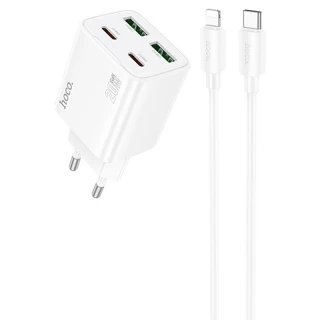 СЗУ Hoco N55 Fundador PD20W four-port (2USB-A/2C) + Type-C to Lightning фото 1 из 4