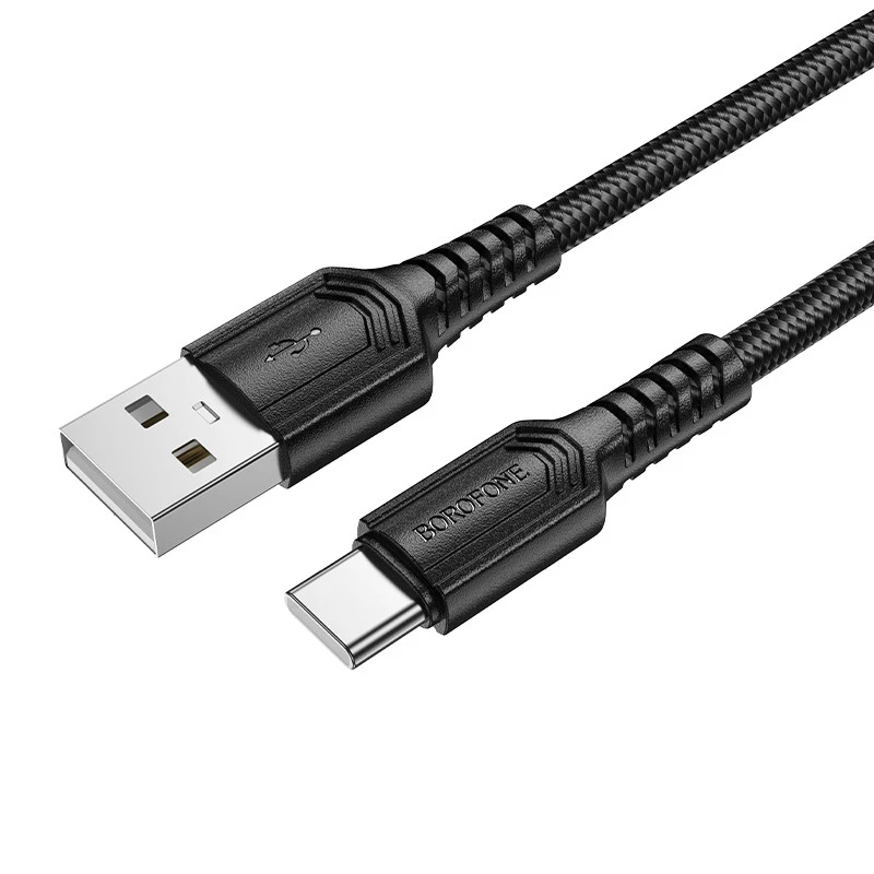 Дата кабель Borofone BX116 Certain USB to Type-C 3A (1m) – Black. Фото 2 из 4