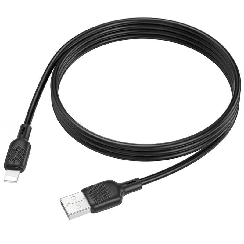 Дата кабель Borofone BX113 Lenny USB to Lightning 2.4A (1m) – Black. Фото 5 з 5