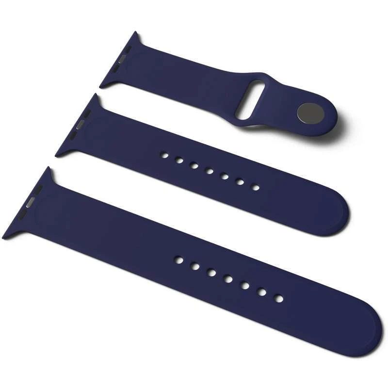 

Силіконовий ремінець для Apple Watch Sport Band 38 / 40 (S/M & M/L) 3pcs (Темно-синій / Midnight blue)