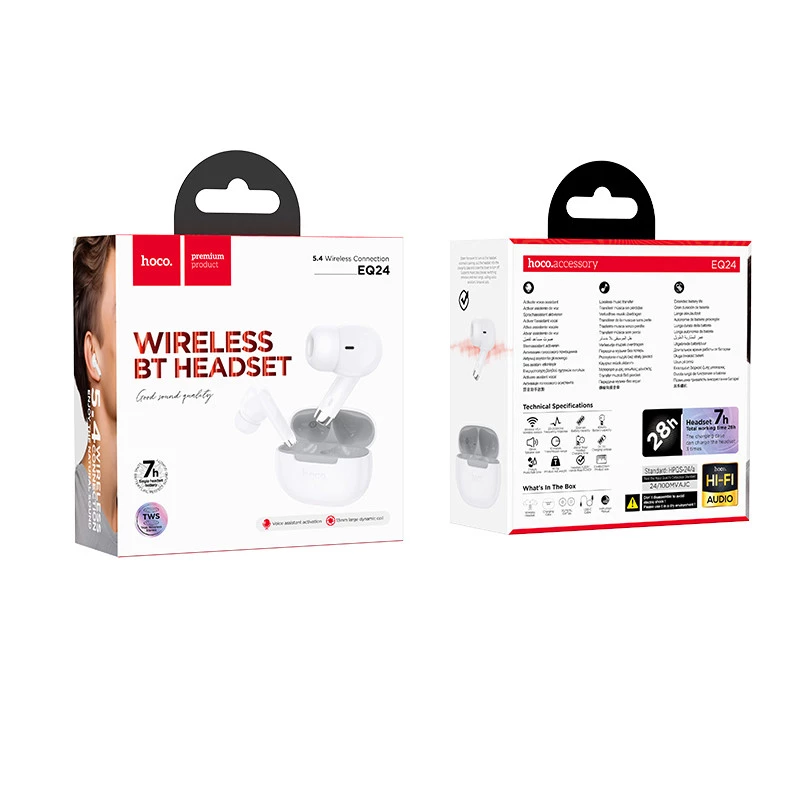 Бездротові TWS навушники Hoco EQ24 Estrella – White Star. Фото 3 з 3