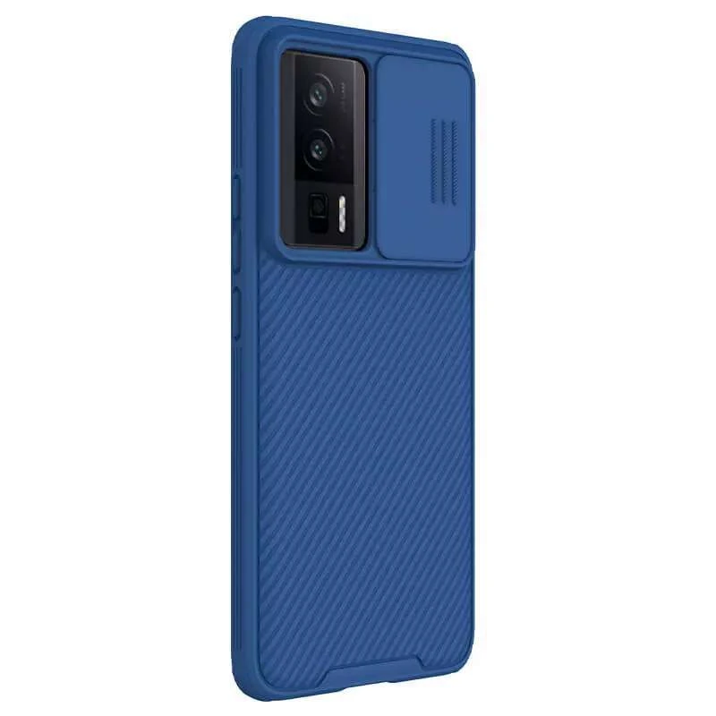 Карбоновая накладка Nillkin со шторкой для камеры для Xiaomi Redmi K60 / K60 Pro – Синий / Blue. Фото 5 из 6