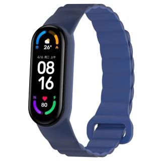 Ремінець Dual-color Magnetic для Xiaomi Mi Band 9/8 — Navy Blue / Blue