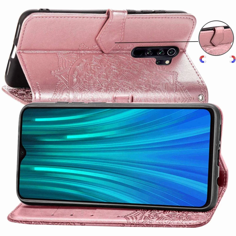 Кожаный чехол-книжка Art Case с визитницей для Xiaomi Redmi Note 8 Pro – Розовый. Фото 7 из 7