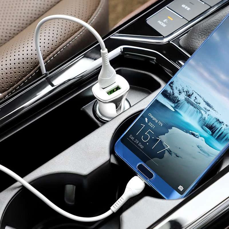 АЗУ Hoco Z31 QC3.0 (2USB/3.4A) + microUSB – Белый. Фото 7 из 7