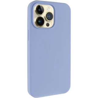 Чехол с закрытым низом Silicone Case для Apple iPhone 13 Pro (6.1") — Голубой / Lilac Blue