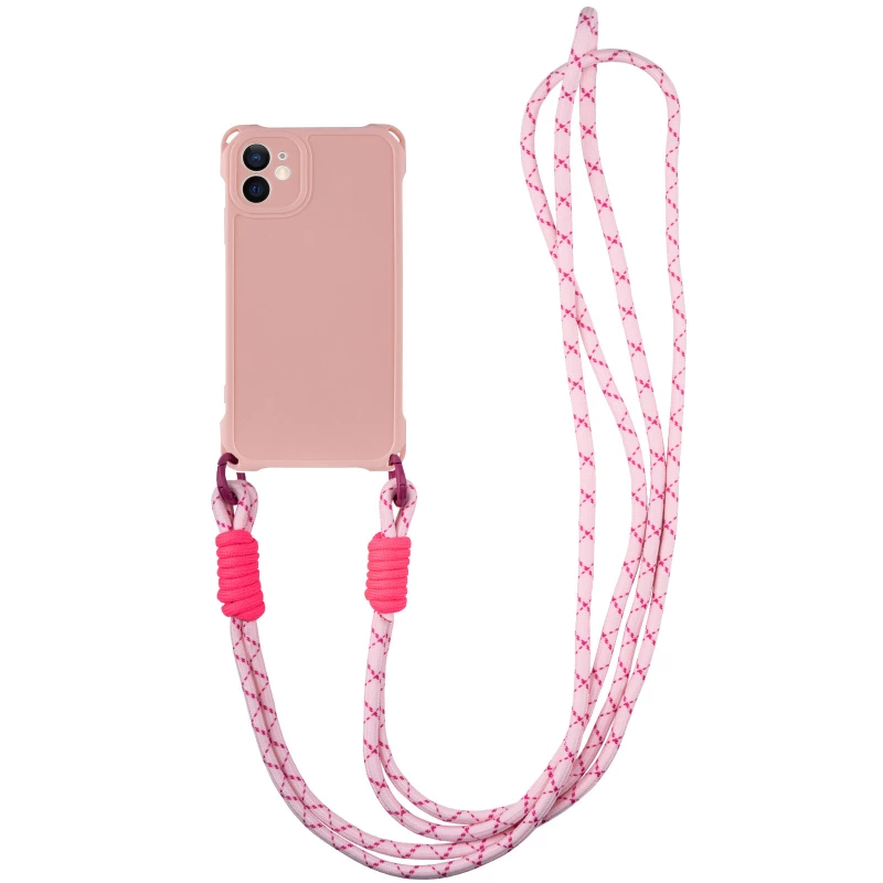 Силіконовий чохол CrossBody зі шнурком для Apple iPhone 12 (6.1") – Pink. Фото 2 з 10