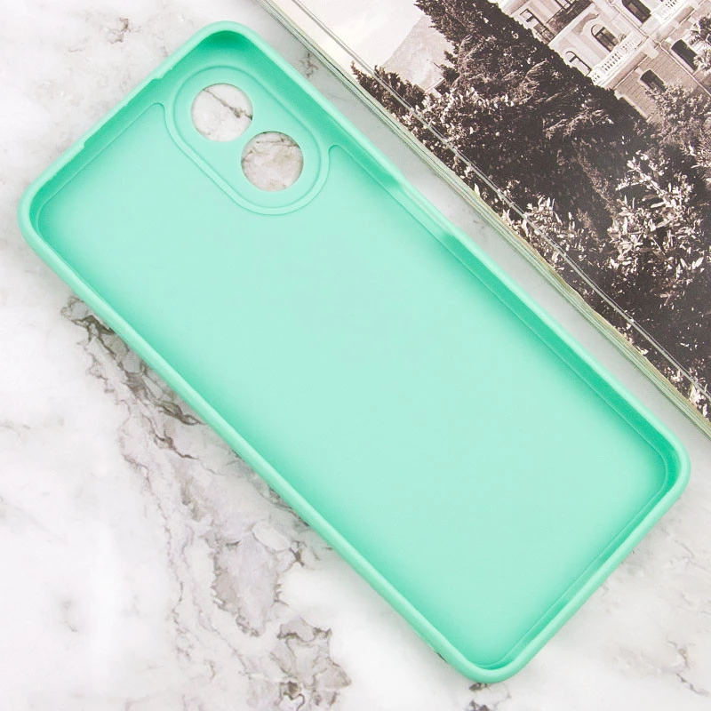 Кольоровий силіконовий чохол із захистом камери на Oppo A58 4G – Зелений / Menthol. Фото 5 з 7