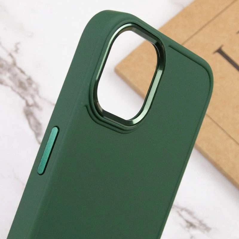 TPU чехол Bonbon с металлическими кнопками для Apple iPhone 14 (6.1") – Зеленый / Army green. Фото 5 из 5