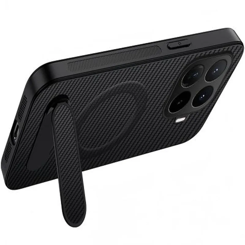 TPU+PC чохол Carbon Kickstand Magnetic Case для Xiaomi 17T – Black. Фото 2 з 3