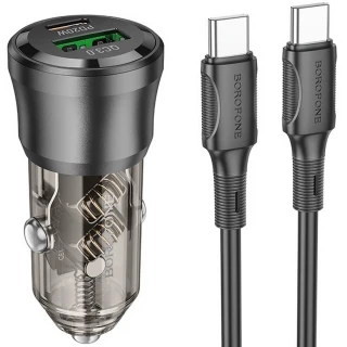 АЗП Borofone BZ25 Journey PD20W+QC3.0 total 38W (1USB-A/1C) + кабель Type-C to Type-C фото 1 з 1