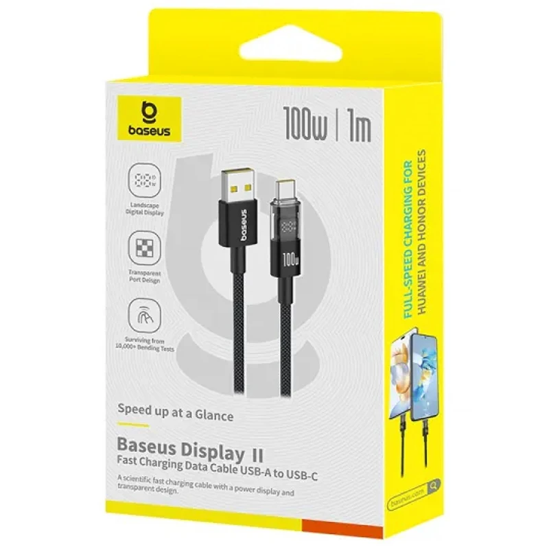 Дата кабель Baseus Display 2 USB to Type-C 100W (1m) (P10382701) – Cosmic Black. Фото 4 з 4