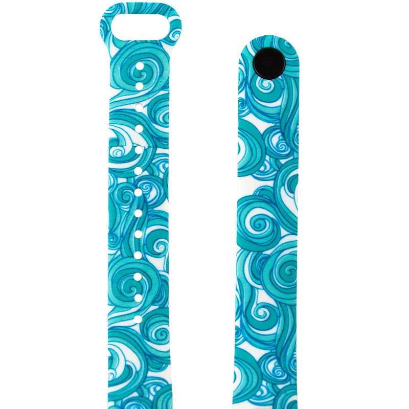 Силіконовий ремінець з малюнком для Xiaomi Mi Band 6 – Блакитний узор / Бірюзовий. Фото 2 з 3