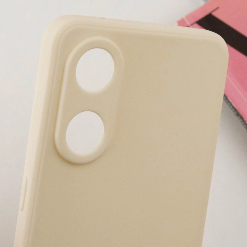 Цветной силиконовый чехол с защитой камеры для Oppo Reno 8T 4G – Бежевый / Antigue White. Фото 9 из 10