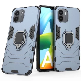 Противоударный чехол Transformer с кольцом для Xiaomi Redmi A1+ / Poco C50 / A2+ — Серый / Metal slate
