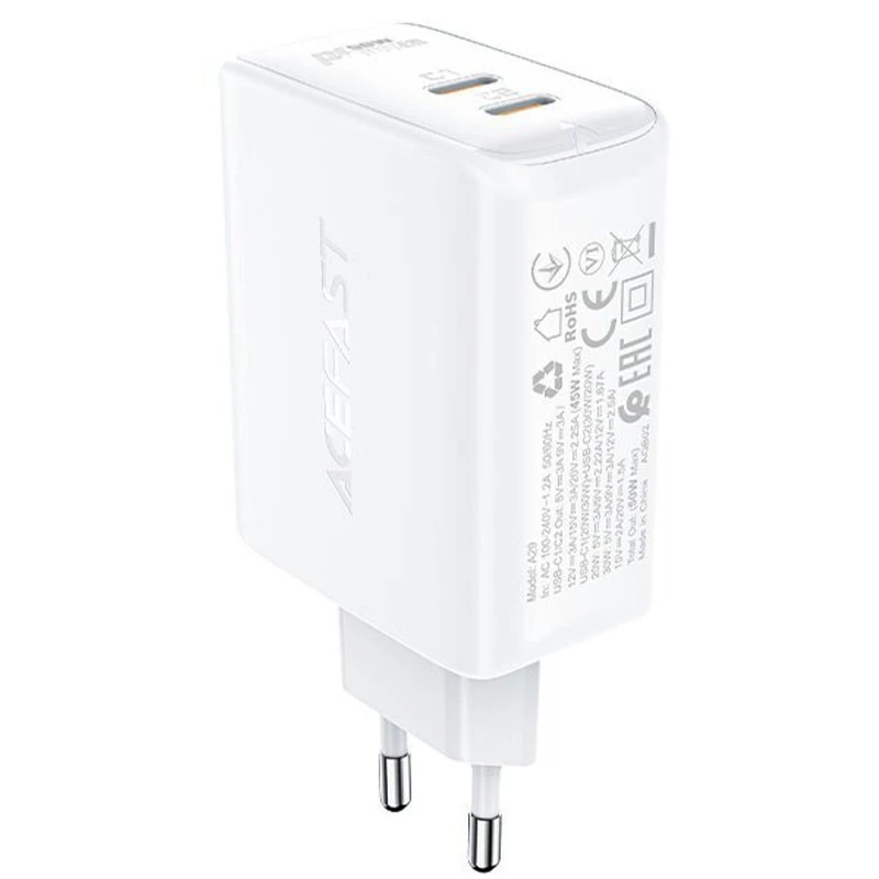 

МЗП Acefast A29 PD50W GaN (USB-C+USB-C) dual port (White)