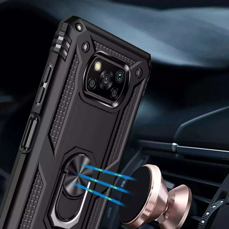 Протиударний чохол Serge Ring з кільцем на Xiaomi Poco X3 NFC / Poco X3 Pro – Чорний. Фото 6 з 7