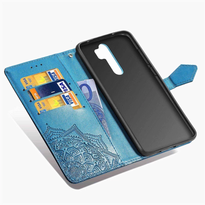 Кожаный чехол-книжка Art Case с визитницей для Xiaomi Redmi Note 8 Pro – Синий. Фото 5 из 7