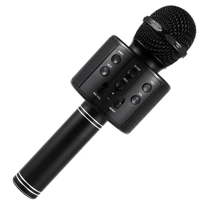 Караоке Мікрофон-колонка WS858 – Black. Фото 2 з 4