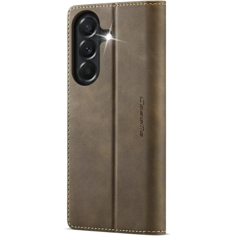 Шкіряний чохол-книжка CaseMe Velvet Matte для Samsung Galaxy S26 FE – Coffee. Фото 3 з 5