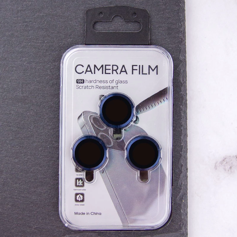 Металлическое защитное стекло на камеру для Apple iPhone 15 Pro (6.1") – Синий / Sea Blue. Фото 5 из 8