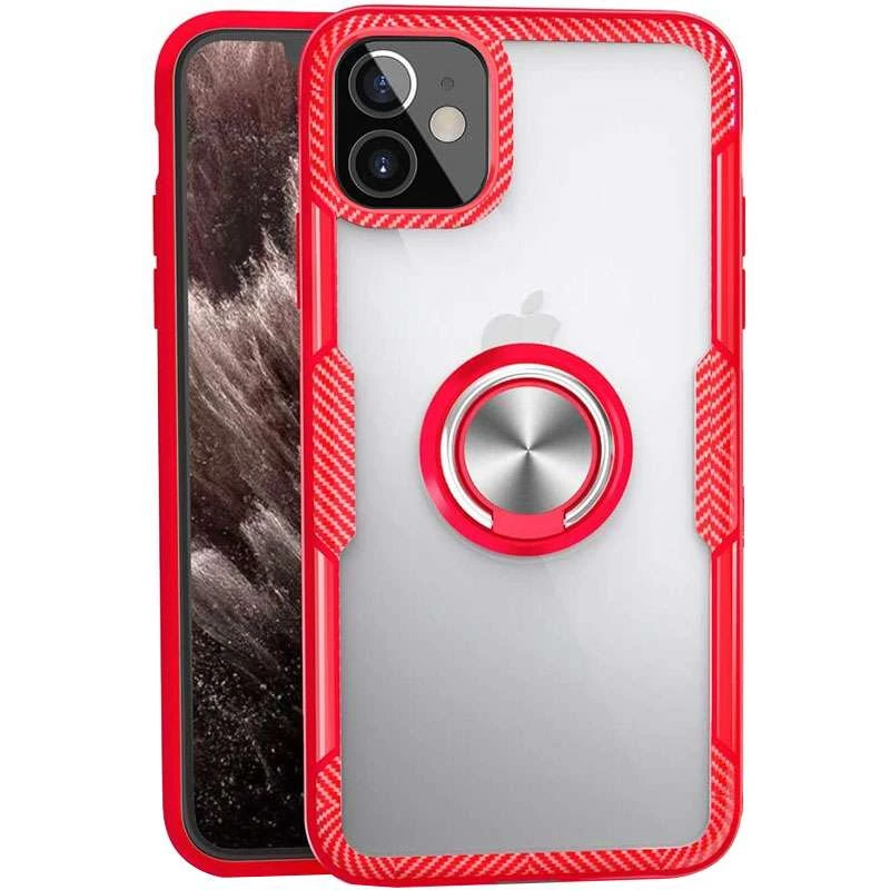 

Чохол Deen CrystalRing з магнітним кільцем на Apple iPhone 12 mini (5.4") (Безбарвний / Червоний)