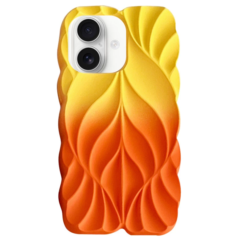 Силиконовый чехол Leaf для Apple iPhone 16 – Yellow / Orange. Фото 1 из 1