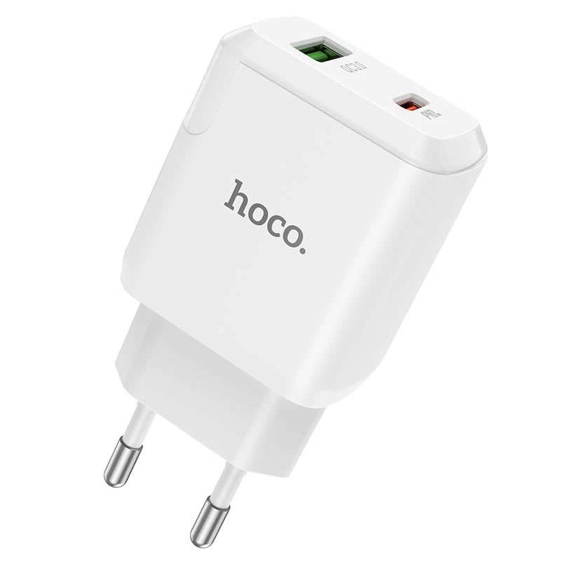 

СЗУ Hoco N5 Favor 20W PD+QC3.0 (1USB/1Type-C/3A) (Белый), Білий