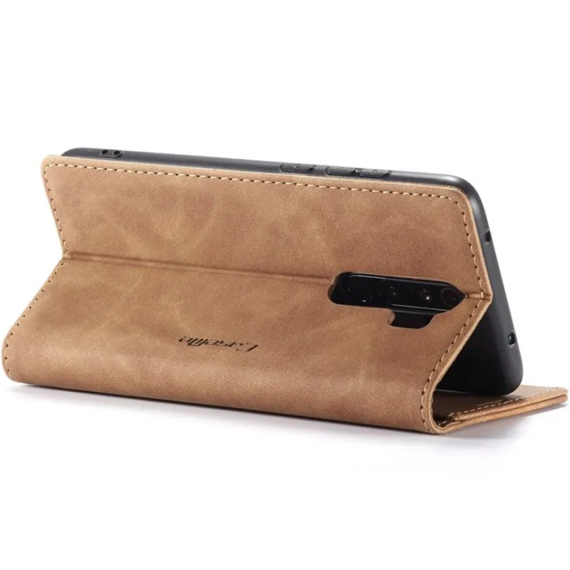 Шкіряний чохол-книжка CaseMe Velvet Nubuck для Xiaomi Redmi Note 8 Pro – Brown. Фото 5 з 5
