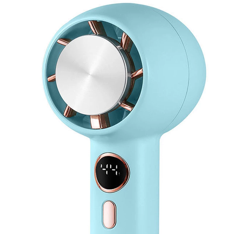 Портативний вентилятор YL007 with Display з підставкою для телефону 2000mAh – Blue. Фото 2 з 4