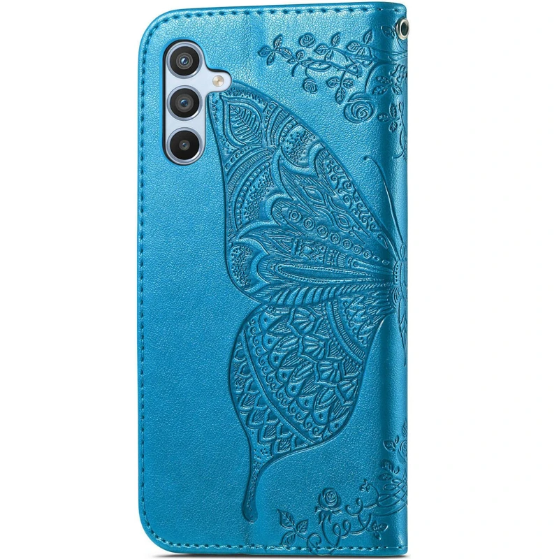 Кожаный чехол-книжка Butterfly Pattern для Samsung Galaxy A36 5G – Blue. Фото 2 из 4