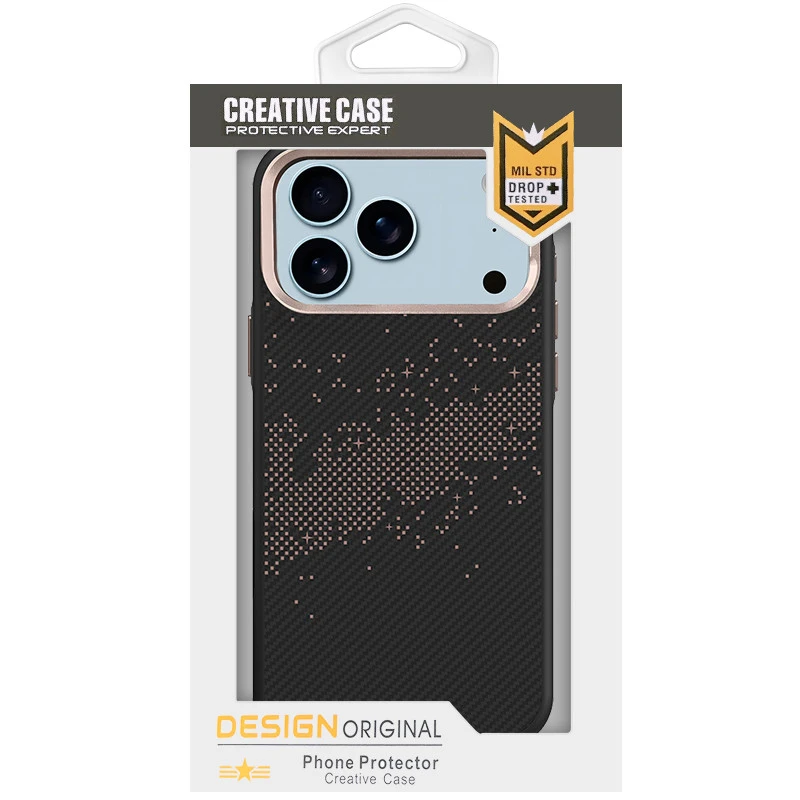 TPU Case Sparkle Matrix MagFit для Apple iPhone 17 Pro (6.3") – Titanium gold. Фото 3 з 3
