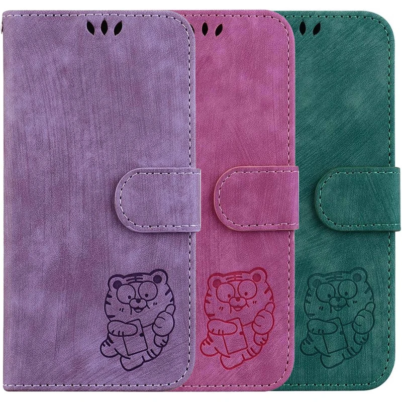 Кожаный чехол-книжка Cute Tiger для Xiaomi Redmi 15C (EU) фото 1 из 1