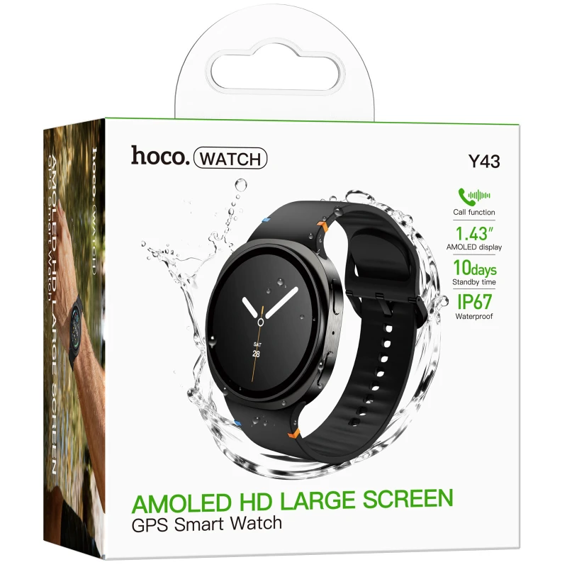 Смарт-часы Hoco Y43 Amoled Smart sports watch (call version) – Black. Фото 2 из 4