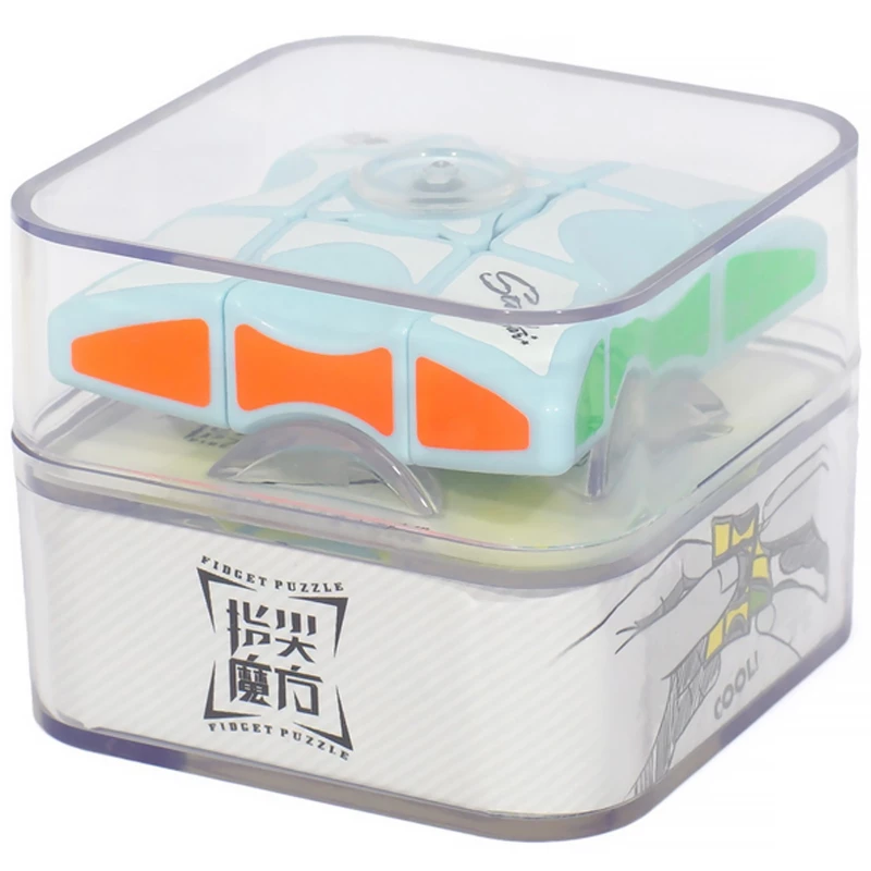 Дитяча інтерактивна головоломка Rubik's Cube Fingertips Spinner – Water Blue. Фото 3 з 5