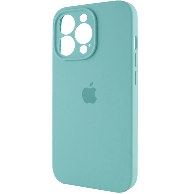 Чехол Silicone Case с защитой камеры для Apple iPhone 15 Pro Max (6.7") – Бирюзовый / Marine Green. Фото 3 из 6