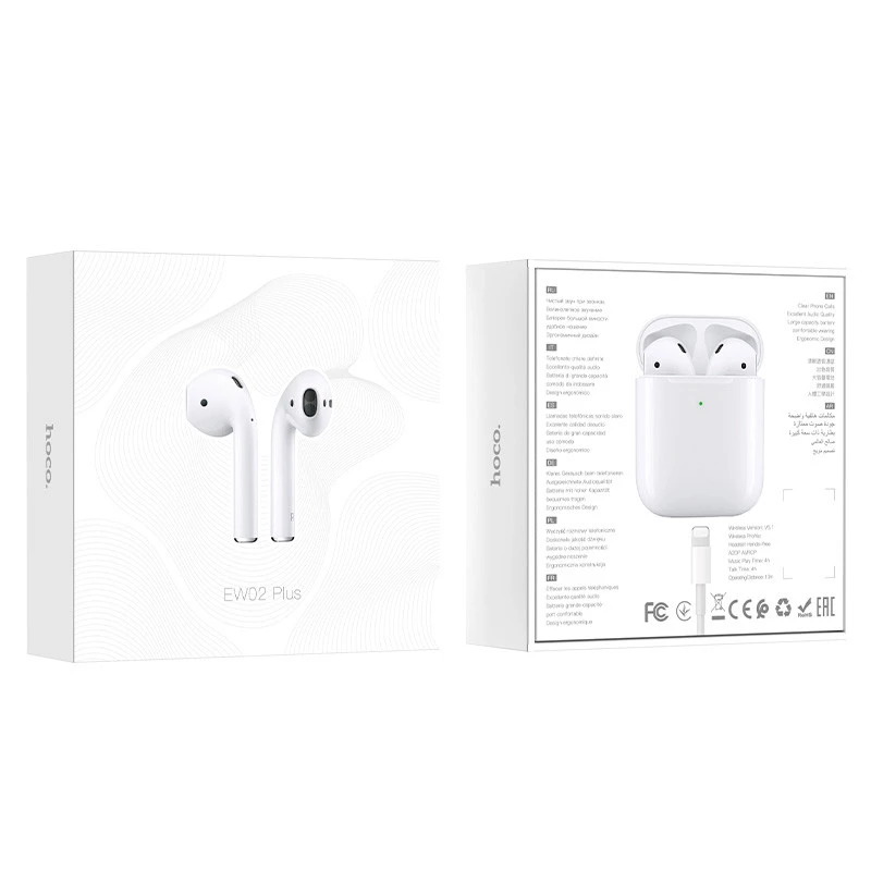 Bluetooth-навушники Hoco EW02 Plus TWS – Білий. Фото 7 з 7