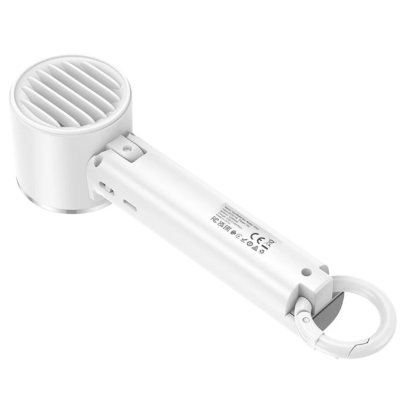 Портативний вентилятор Hoco HX61 Exquisite handheld folding fan 1200 mAh – White. Фото 7 з 8