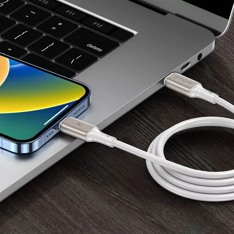 Дата кабель Proove Flex Metal Type-C to Lightning 27W (1m) – White. Фото 8 з 8